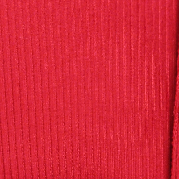 Iman Cardigan- Deep Red Open Front Ribbed Knit w Pockets- Size Large EUC - Picture 5 of 9
